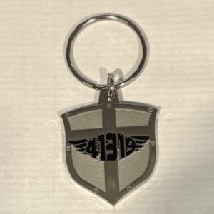 A key chain with the number 4 3 1 9 on it.
