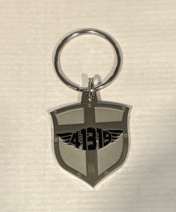 A key chain with the number 4 3 1 9 on it.